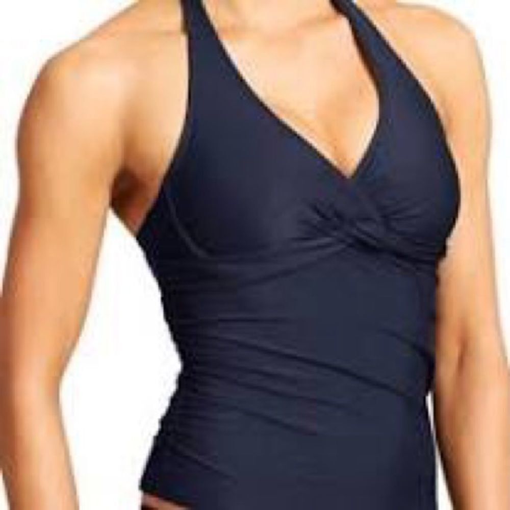 NEW! Athleta Tara Halter Tankini Dark Gray 32B/C